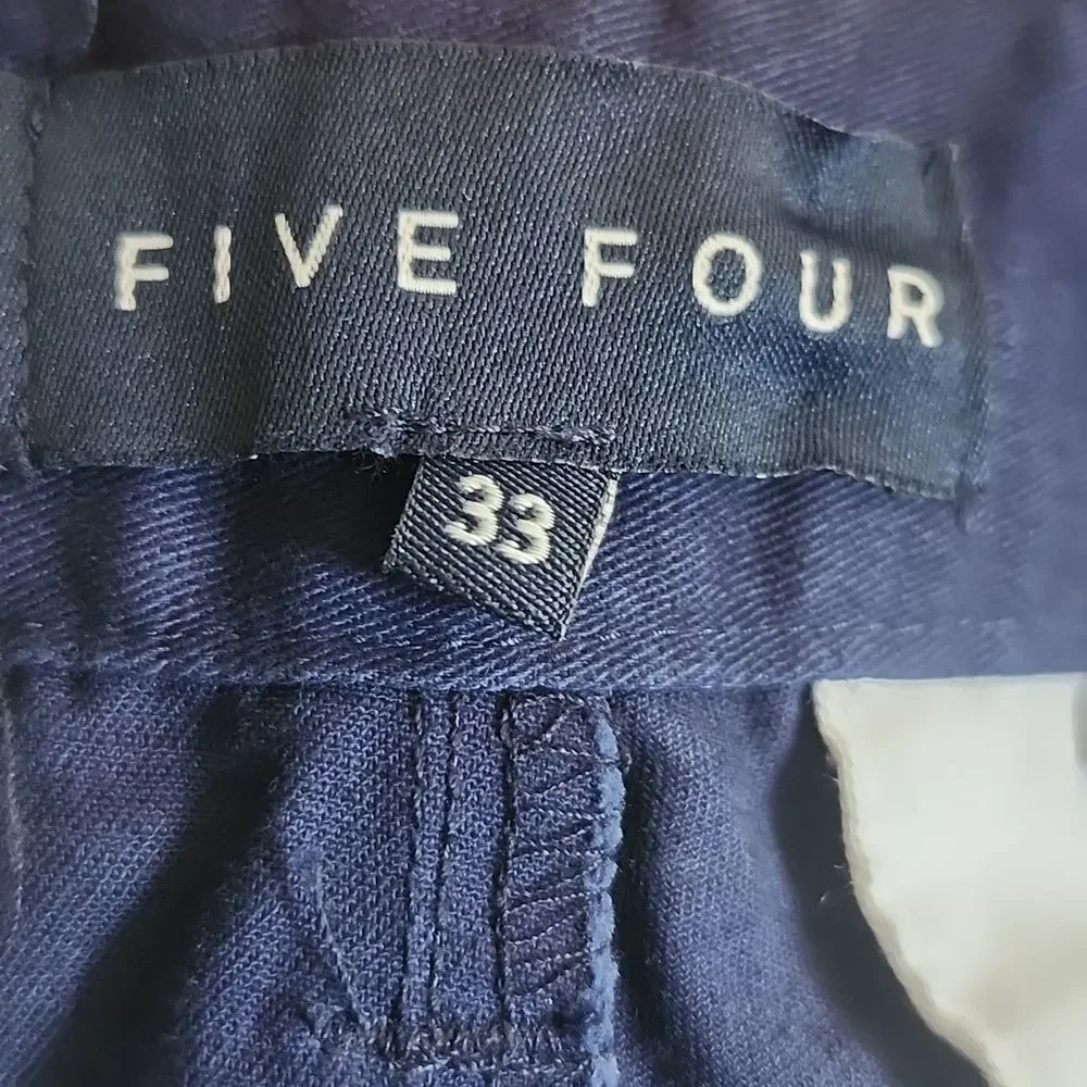 Five Four Men's Navy Blue Cotton Dress Pants Chinos, 6 Pockets, 33 Waist